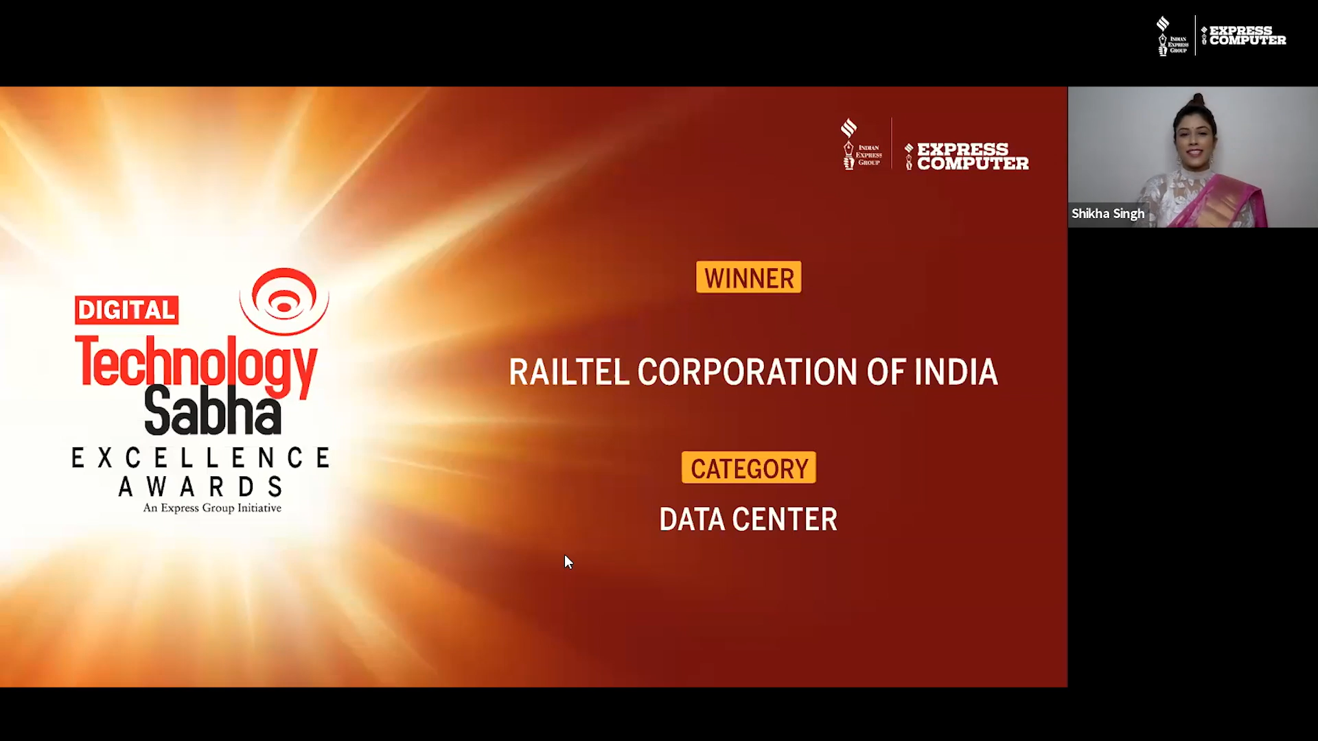 RailTel wins the  Express Computer Digital Technology Sabha Excellence Award 2021 under Data Centre category for its tier-III data centers accredited by UPTIME USA at Gurugram and Secunderabad